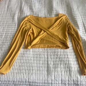 Yellow long sleeved crop top
